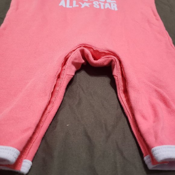 Converse All Star One Piece Snap Closure Pink Purple Accents 3-6 Months Size - Picture 4 of 4